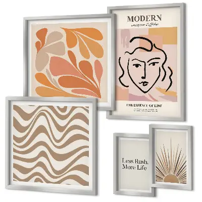 Galeria de parede com estilo abstrato moderno