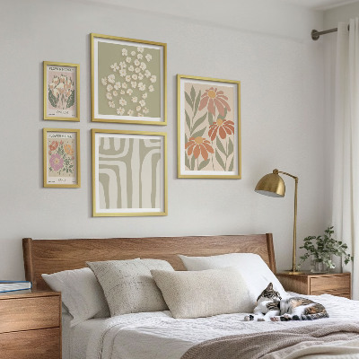 Parede galeria de quadros Estampas florais Londres Paris boho