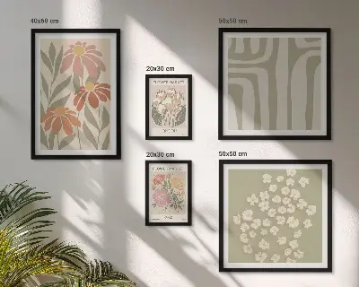 Galeria de quadros para parede com estampas florais estilo boho de Londres e Paris
