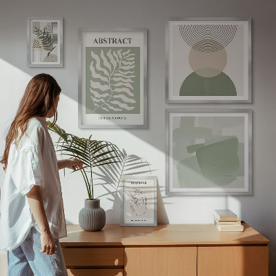 Conjunto de 5 quadros com moldura Arranjos de plantas elegantes