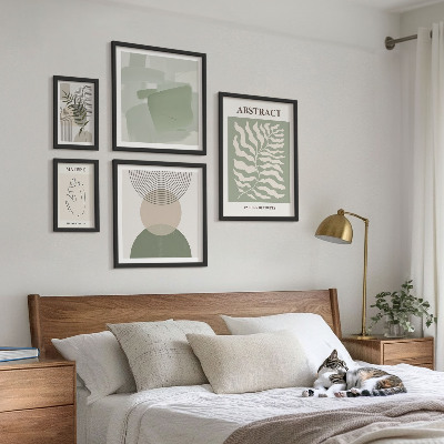 Conjunto de 5 quadros com moldura Arranjos de plantas elegantes