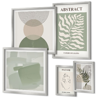 Conjunto de 5 quadros com moldura Arranjos de plantas elegantes