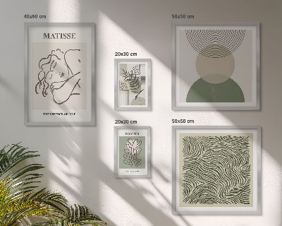 Conjunto de 5 quadros decorativos Composições minimalistas de plantas