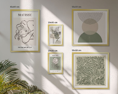 Conjunto de 5 quadros decorativos Composições minimalistas de plantas