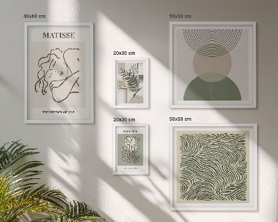 Conjunto de 5 quadros decorativos Composições minimalistas de plantas