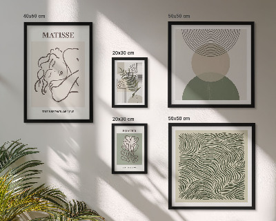 Conjunto de 5 quadros decorativos Composições minimalistas de plantas