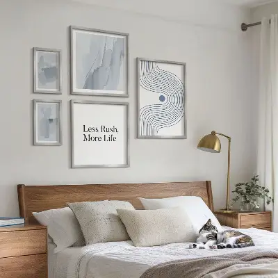 Galeria de quadros para parede com gráficos minimalistas modernos