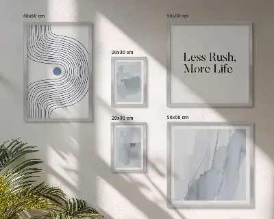 Galeria de quadros para parede com gráficos minimalistas modernos