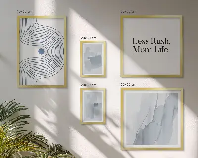 Galeria de quadros para parede com gráficos minimalistas modernos