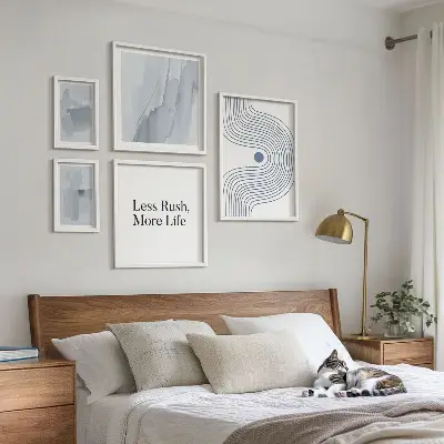 Galeria de quadros para parede com gráficos minimalistas modernos