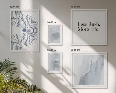 Galeria de quadros para parede com gráficos minimalistas modernos