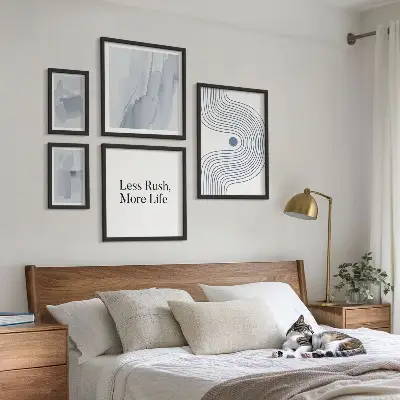 Galeria de quadros para parede com gráficos minimalistas modernos