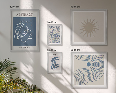 Conjunto de 5 quadros com moldura Geometria abstrata elegante