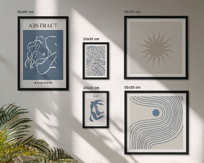 Conjunto de 5 quadros com moldura Geometria abstrata elegante