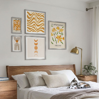 Conjunto de 5 quadros decorativos Decorações florais elegantes