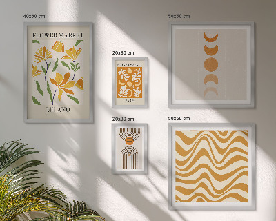 Conjunto de 5 quadros decorativos Decorações florais elegantes