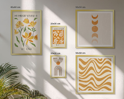 Conjunto de 5 quadros decorativos Decorações florais elegantes