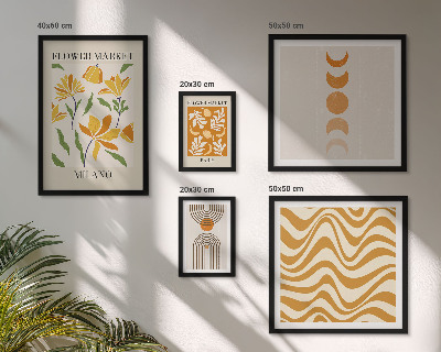 Conjunto de 5 quadros decorativos Decorações florais elegantes