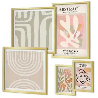 Galeria de parede com plantas abstratas estilosas