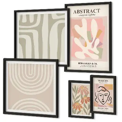 Galeria de parede com plantas abstratas estilosas