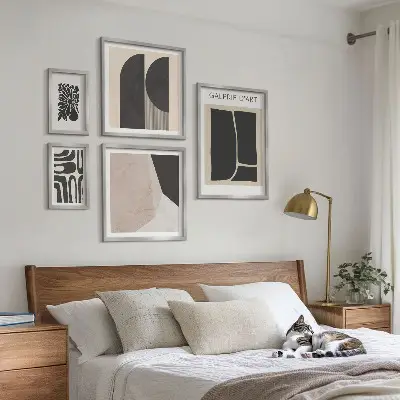 Galeria de quadros para parede com gráficos minimalistas elegantes