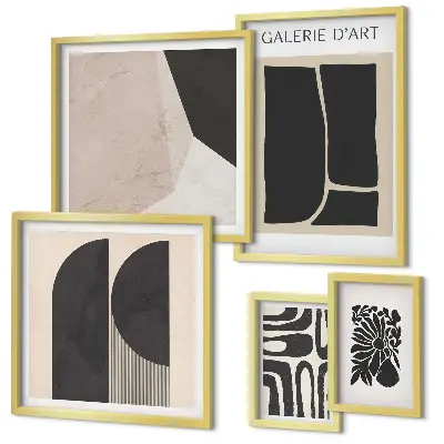 Galeria de quadros para parede com gráficos minimalistas elegantes