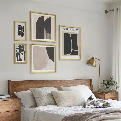 Galeria de quadros para parede com gráficos minimalistas elegantes