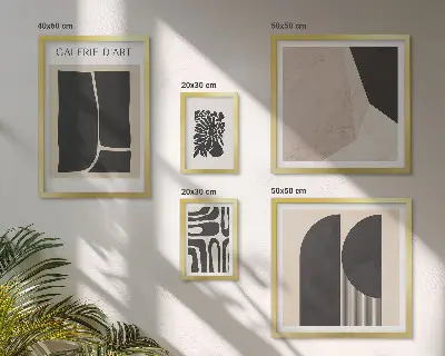 Galeria de quadros para parede com gráficos minimalistas elegantes