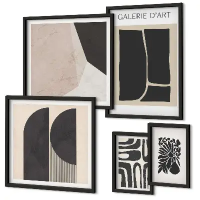 Galeria de quadros para parede com gráficos minimalistas elegantes