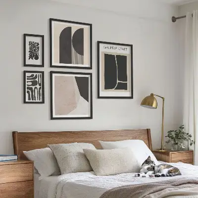 Galeria de quadros para parede com gráficos minimalistas elegantes