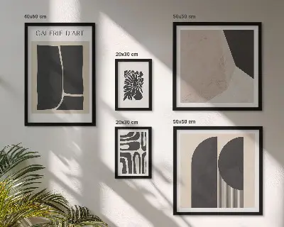 Galeria de quadros para parede com gráficos minimalistas elegantes