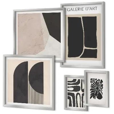 Galeria de quadros para parede com gráficos minimalistas elegantes