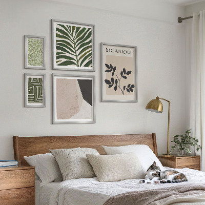 Conjunto de 5 quadros com moldura Inspirações modernas de plantas