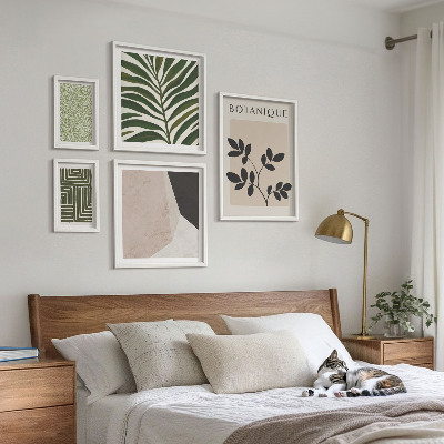 Conjunto de 5 quadros com moldura Inspirações modernas de plantas