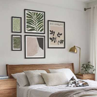 Conjunto de 5 quadros com moldura Inspirações modernas de plantas