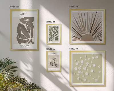 Conjunto de 5 quadros decorativos Gráficos abstratos e elegantes de plantas