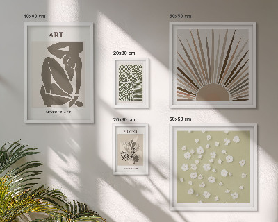 Conjunto de 5 quadros decorativos Gráficos abstratos e elegantes de plantas
