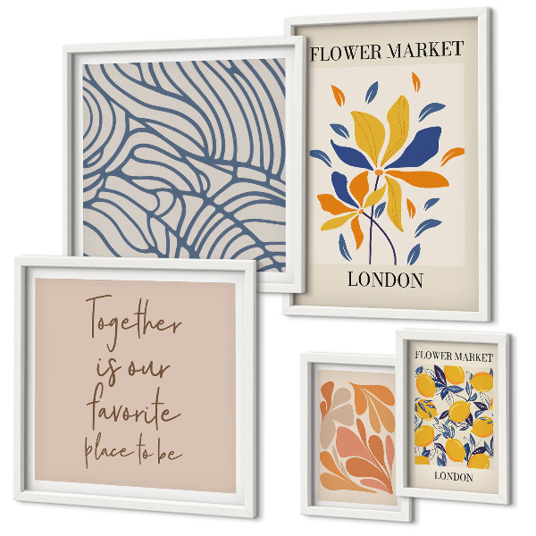 Galeria de parede Motivos florais Inscrições de Londres