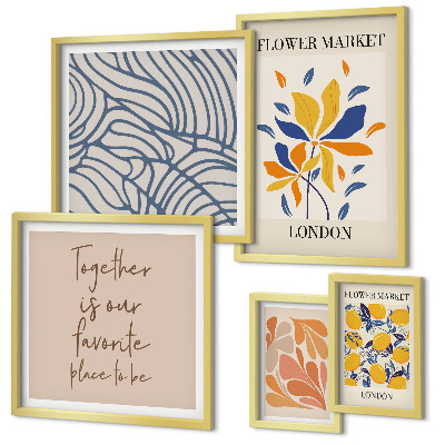 Galeria de parede Motivos florais Inscrições de Londres