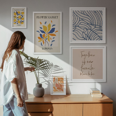 Galeria de parede Motivos florais Inscrições de Londres
