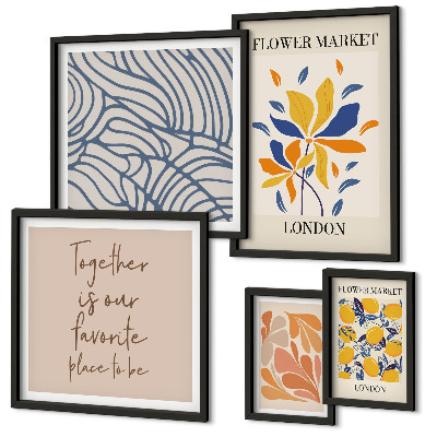 Galeria de parede Motivos florais Inscrições de Londres