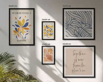 Galeria de parede motivos florais e inscrições de Londres