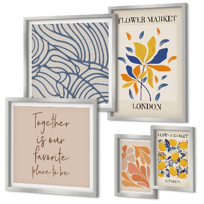 Galeria de parede Motivos florais Inscrições de Londres