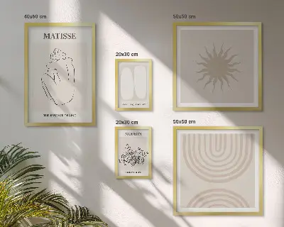 Galeria de quadros para parede com arte de linhas minimalistas