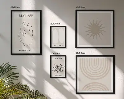 Galeria de quadros para parede com arte de linhas minimalistas