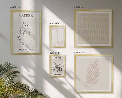 Conjunto de 5 quadros com moldura Formas de estilo minimalista