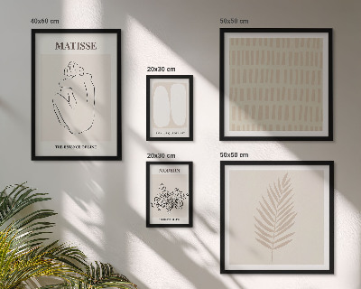 Conjunto de 5 quadros com moldura Formas de estilo minimalista