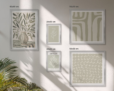 Conjunto de 5 quadros decorativos padrões de plantas escandinavas