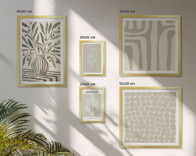 Conjunto de 5 quadros decorativos padrões de plantas escandinavas