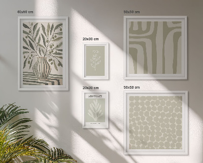 Conjunto de 5 quadros decorativos padrões de plantas escandinavas